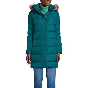 Petite Lands' End Wide Channel 600 Down Long Puffer Coat