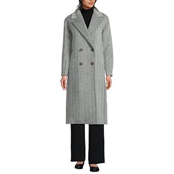 Women's Lands' End Insulated Double Breasted Wool Coat
