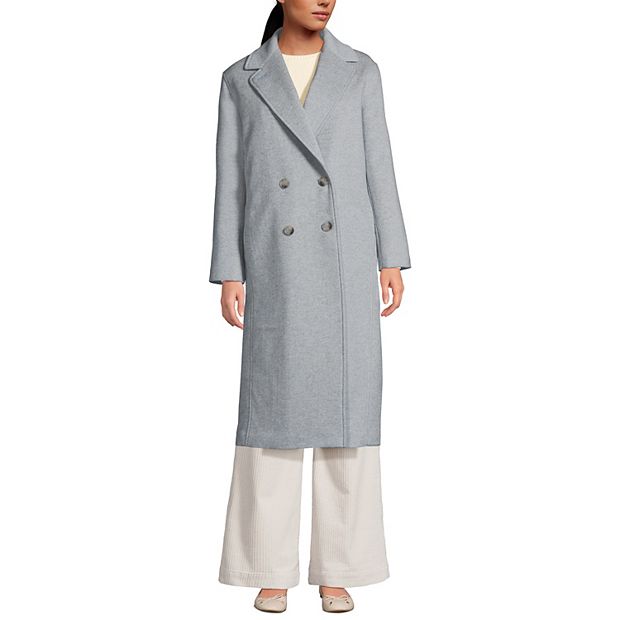 Women's Lands' End Insulated Double Breasted Wool Coat