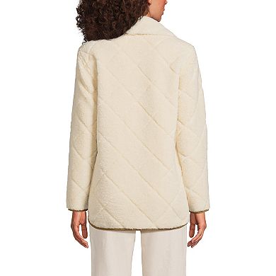 Womens Lands' End Sherpa Fleece Quilted Jacket