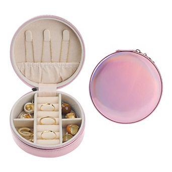 Travel Jewelry Box For Women Small Portable Pu Leather Jewelry Organizer Case Storage Display Holder
