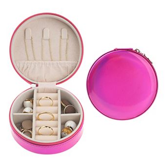 Travel Jewelry Box For Women Small Portable Pu Leather Jewelry Organizer Case Storage Display Holder