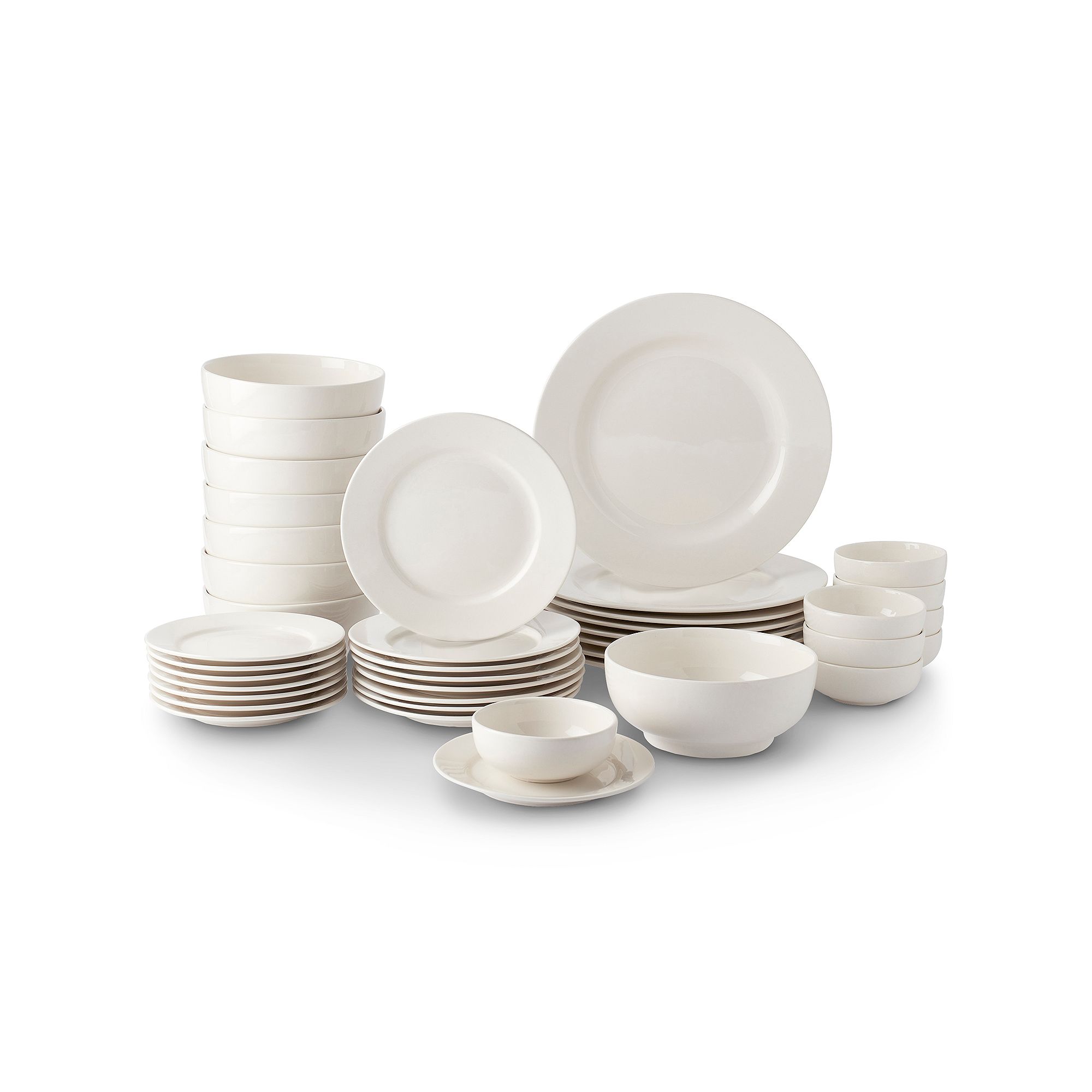 The Big One® 40-pc. Broad Rim Dinnerware Set, White
