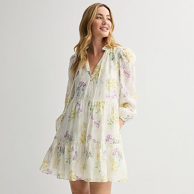 knee length dresses for ladies Floral Printed Bishop Sleeve Smock Dress For Women For Girls For Her –  Anna-Kaci