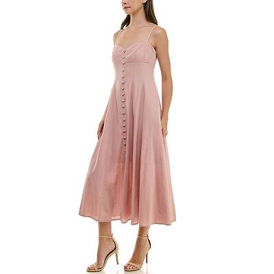 knee length dresses for ladies Linen Fit and Flare Dress Large