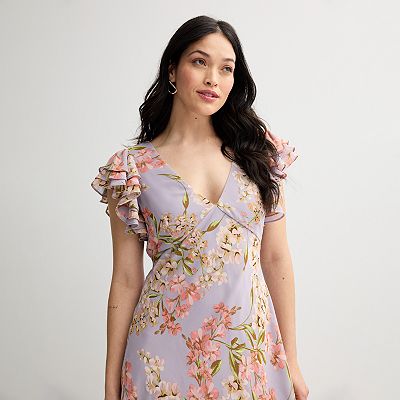11305C-Child Flutter Sleeve Dress-PINK - De Danse Artiste Claude