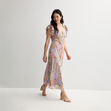 Women's Taylor V-Neck Flutter Sleeve Dress
