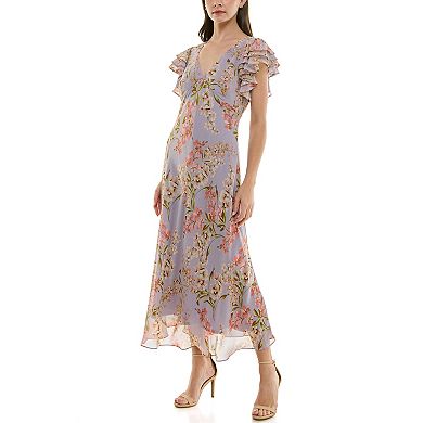 Women's Taylor V-Neck Flutter Sleeve Dress