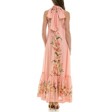 Women's Taylor Floral High Neck Ruffle Hem Dress