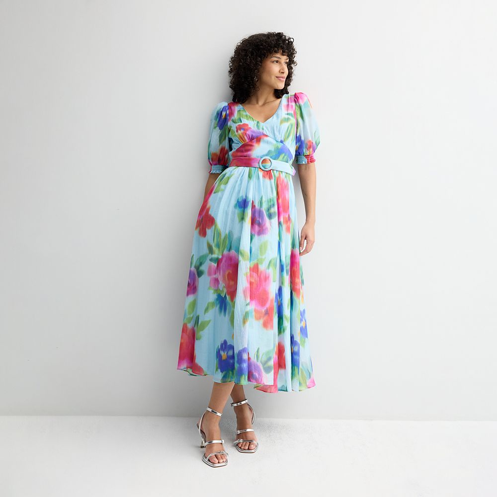 Puff Sleeves Short Flare Dress