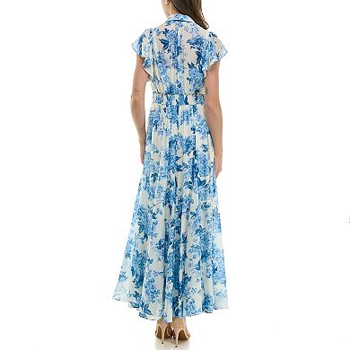 Women's Taylor Flutter Sleeve Tiered Shirt Dress