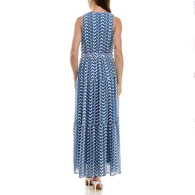 Women's Taylor Foldover V-Neck Embroidered Tiered Dress