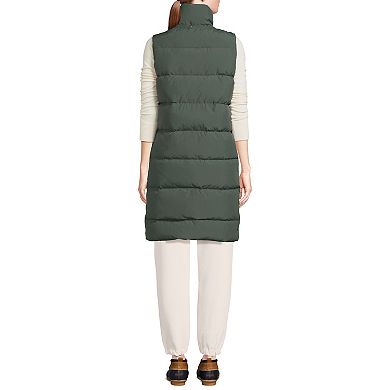 Women's Lands' End Wide Channel 600 Down Puffer Long Vest