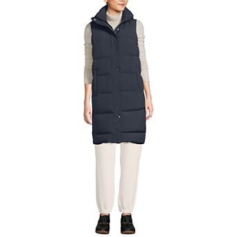Women's Lands' End Wide Channel 600 Down Puffer Long Vest