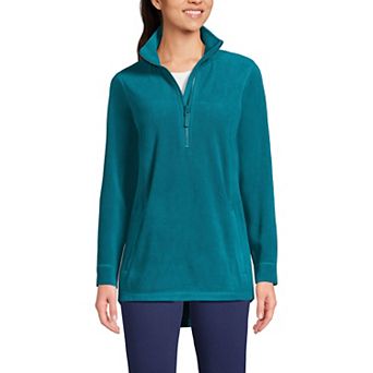 Womens Lands' End Quarter Zip Tunic Anyweather Fleece Pullover
