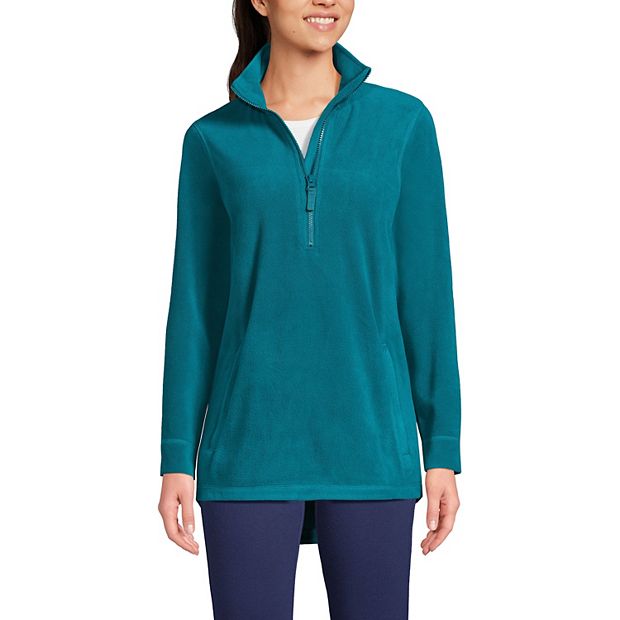 Womens Lands' End Quarter Zip Tunic Anyweather Fleece Pullover