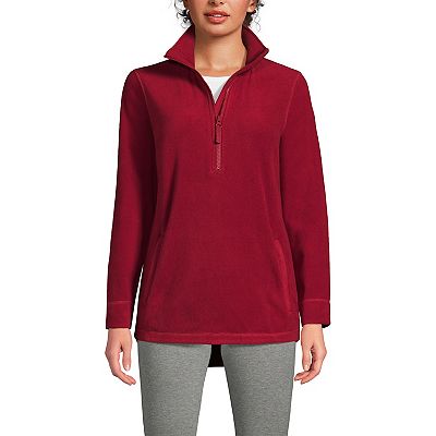 Womens Lands End Quarter Zip Tunic Anyweather Fleece Pullover