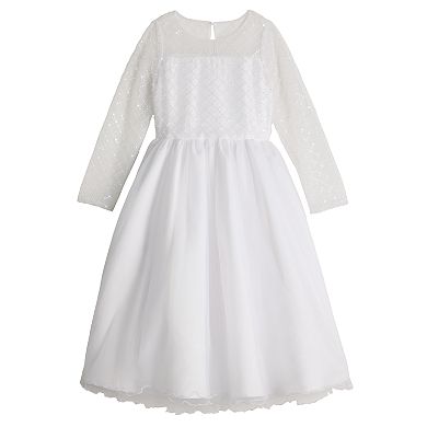 Girls 7-16 Bonnie Jean Lattice Communion Dress