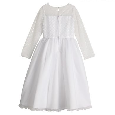 Girls 7-16 Bonnie Jean Lattice Communion Dress