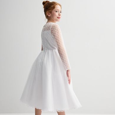 Girls 7-16 Bonnie Jean Lattice Communion Dress