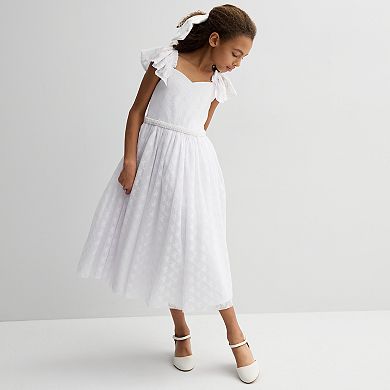 Girls 7-16 Bonnie Jean Lace Flutter Communion Dress