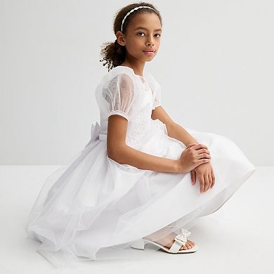 Girls 7-16 Bonnie Jean Medallion Communion Dress