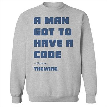 Men's A Mans Code The Wire Graphic Fleece Crew Sweatshirt