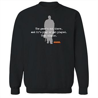 Men's Omar Silhouette Quote The Wire Graphic Fleece Crew Sweatshirt