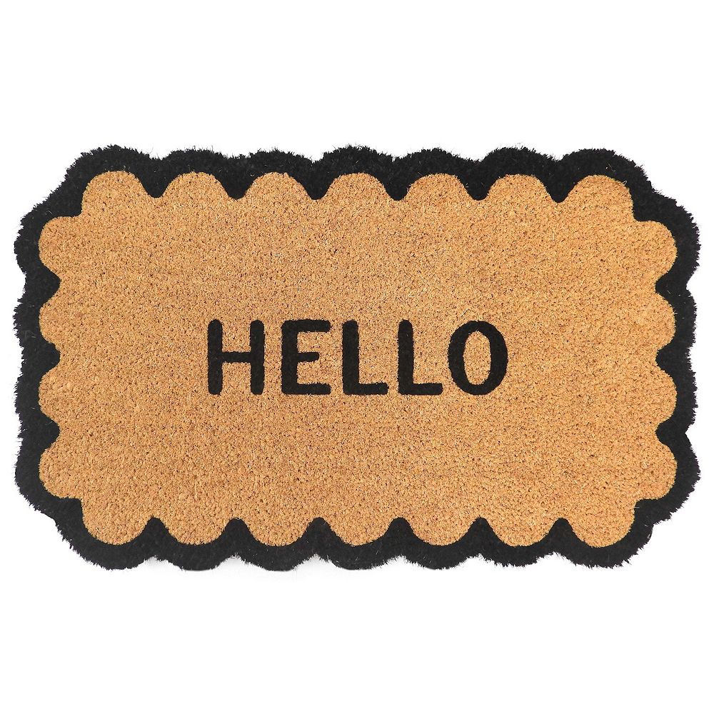 Sonoma Goods For Life® Hello Scalloped Coir Doormat