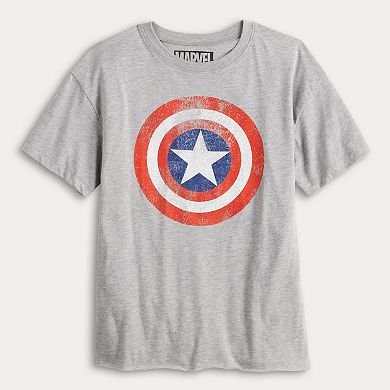 Juniors' Marvel Captain America Classic Shield Graphic Tee