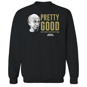Men's Pretty Good Larry Face Curb Your Enthusiasm Graphic Fleece Crew Sweatshirt