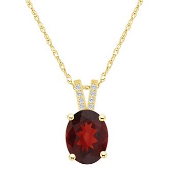Alyson Layne 10k Gold Oval Gemstone Diamond Accent Pendant Necklace