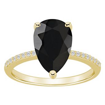 Alyson Layne Pear Shape Black Onyx 1/10 Carat T.W. Diamond Ring