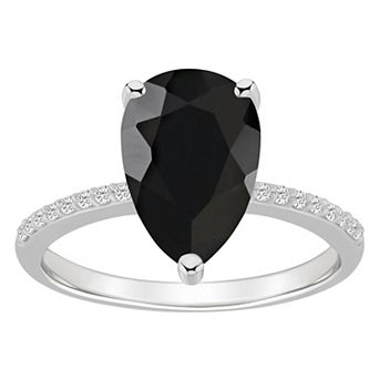 Alyson Layne Pear Shape Black Onyx 1/10 Carat T.W. Diamond Ring
