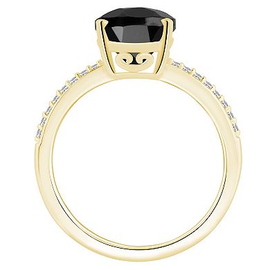 Alyson Layne Pear Shape Black Onyx 1/10 Carat T.W. Diamond Ring