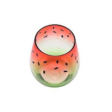 Celebrate Together™ Summer Ombre Watermelon Plastic Stemless Wine Glass