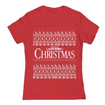 Junior's Ugly Sweater Xmas National Lampoon's Christmas Vacation Graphic Tee