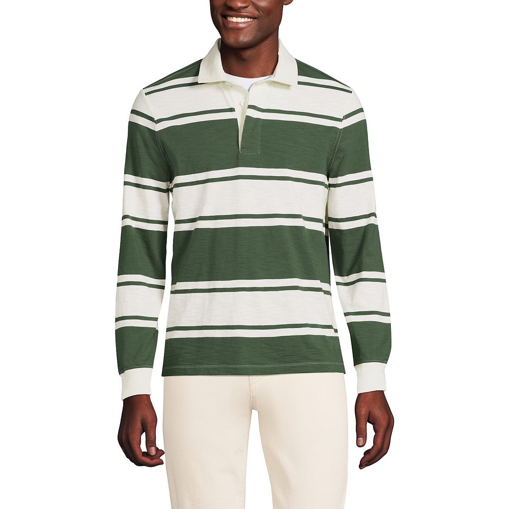 Lands' End Authentic Rugby XL ラガーシャツ Men's Lands' End Long Sleeve Textured Rugby Polo Shirt