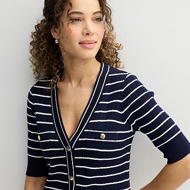 Women's Draper James Elbow Sleeve Button Front Dress