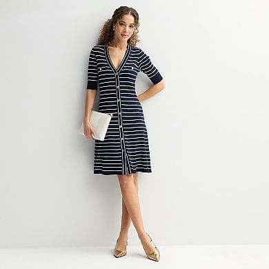 Women's Draper James Elbow Sleeve Button Front Dress