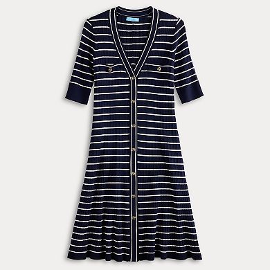 Women's Draper James Elbow Sleeve Button Front Dress