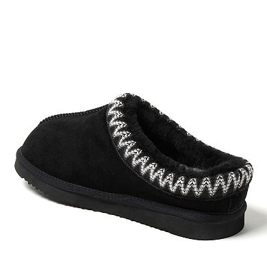 Men's Fireside by Dearfoams Grafton Genuine Shearling Clog With Taping Slippers