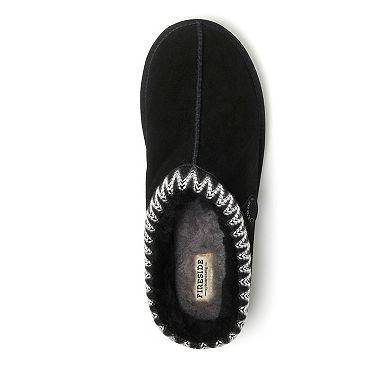 Men's Fireside by Dearfoams Grafton Genuine Shearling Clog With Taping Slippers