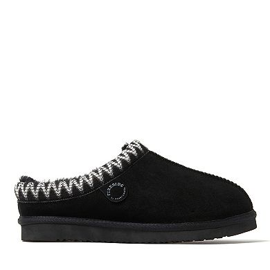Men's Fireside by Dearfoams Grafton Genuine Shearling Clog With Taping Slippers