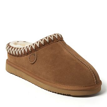Men's Fireside by Dearfoams Grafton Genuine Shearling Clog With Taping Slippers