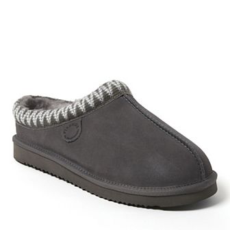 Men's Fireside by Dearfoams Grafton Genuine Shearling Clog With Taping Slippers