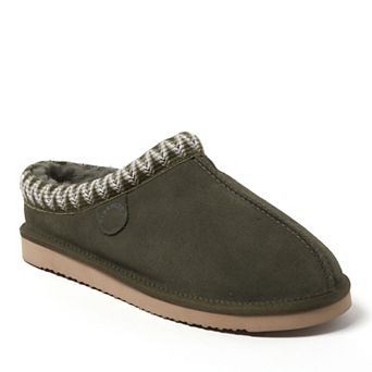 Men's Fireside by Dearfoams Grafton Genuine Shearling Clog With Taping Slippers