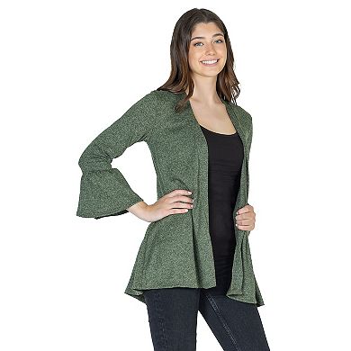 Women's 24Seven Comfort Apparel 3/4-Sleeve Open Cardigan