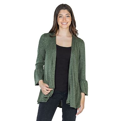 Women's 24Seven Comfort Apparel 3/4-Sleeve Open Cardigan