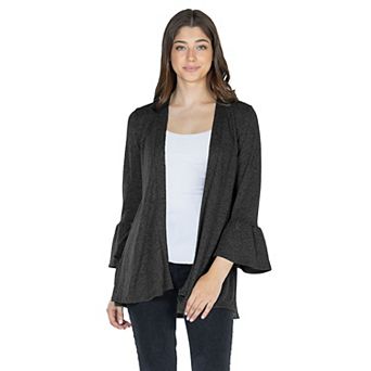 Women's 24Seven Comfort Apparel 3/4-Sleeve Open Cardigan